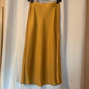 Long silky a-line skirt